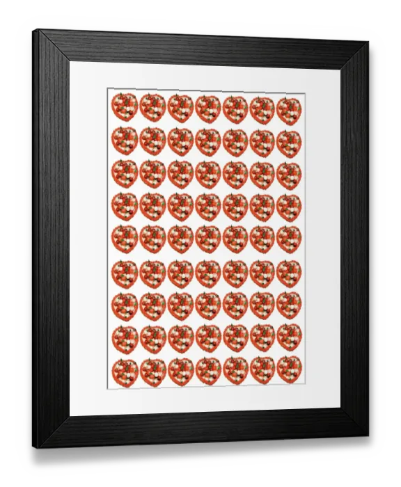 Framed Print : Marzipan cherries in heart basket Framed Print : Marzipan cherries in heart basket