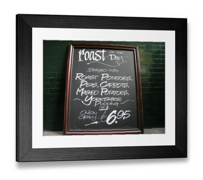 Framed Print : Roast of the day sign Framed Print : Roast of the day sign