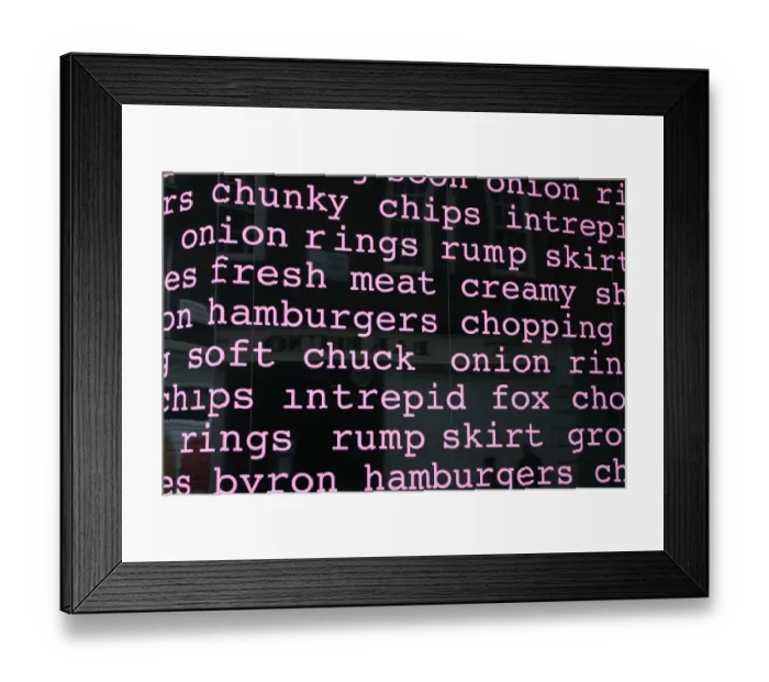 Framed Print : Food sign. For commercial use please contact Photoslot at Framed Print : Food sign. For commercial use please contact Photoslot at