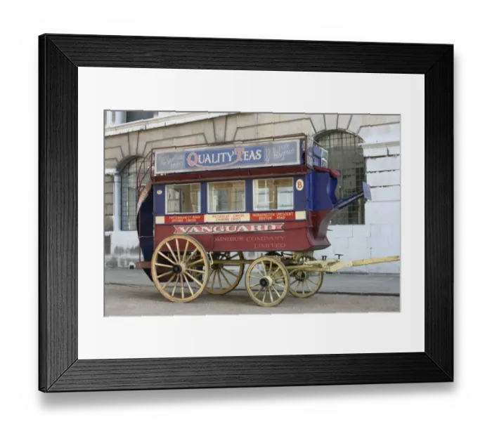 Framed Print : Horse drawn vintage bus, London Framed Print : Horse drawn vintage bus, London