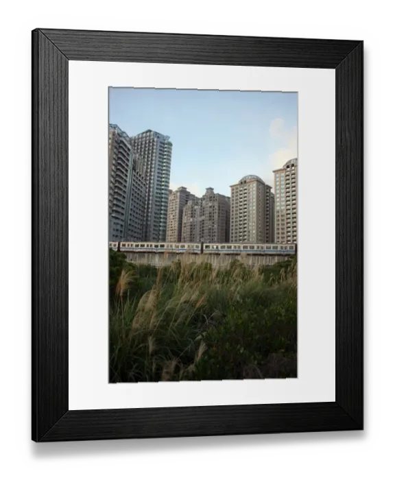 Framed Print : Taipei Metro train approaching Hongshullin station, Taipei, Taiwan