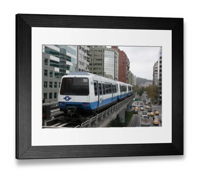 Framed Print : Taipei Metro leaving Liuzhangli station, Taipei, Taiwan