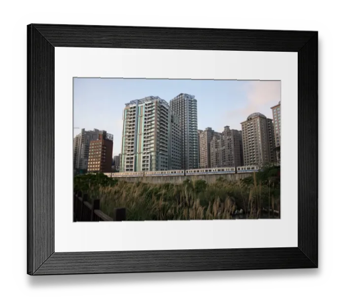 Framed Print : Taipei Metro train approaching Hongshullin station, Taipei, Taiwan