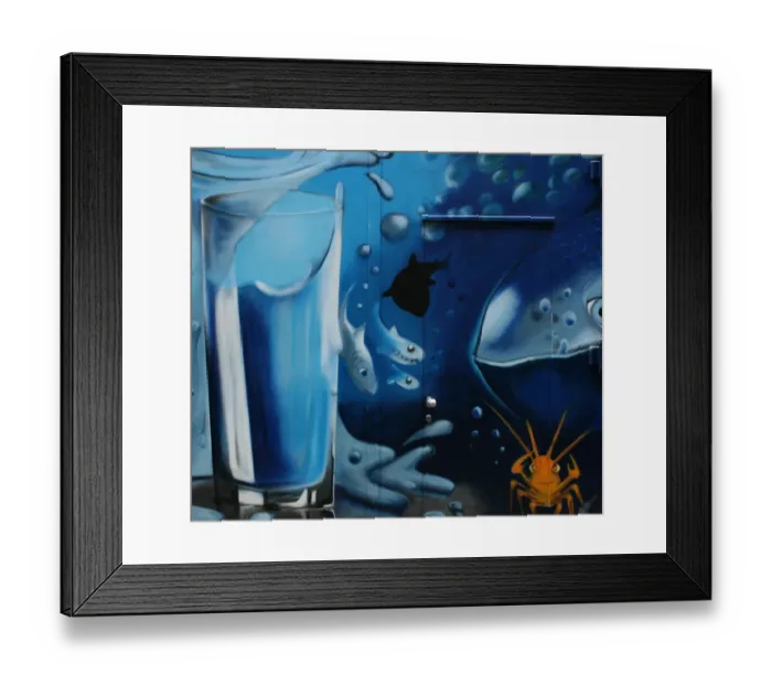 Framed Print : Glass of water and fish Framed Print : Glass of water and fish