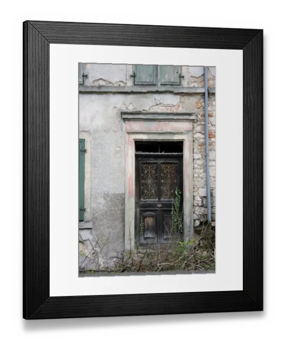 Framed Print : Doorway on abandoned building, Basel, Switzerland Framed Print : Doorway on abandoned building, Basel, Switzerland