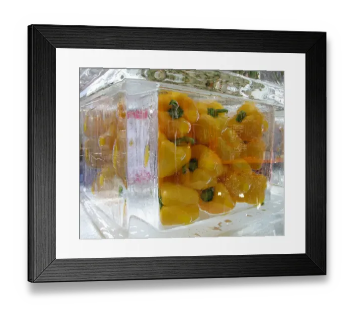 Framed Print : Yellow peppers set in ice Framed Print : Yellow peppers set in ice