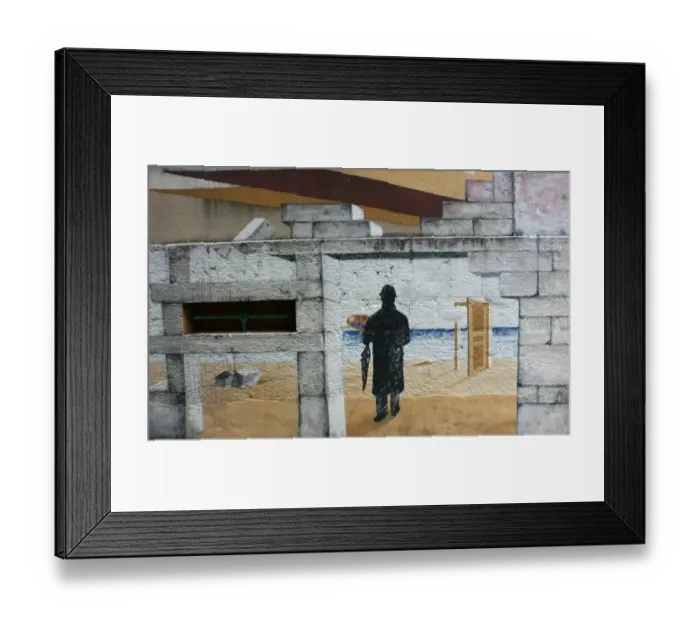 Framed Print : The Man on the Wall, Swiss Graffiti, Saint Imier, Switzerland