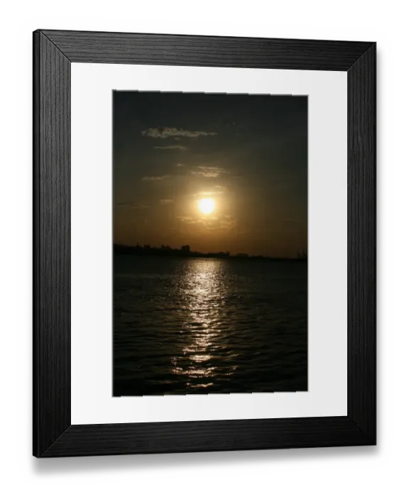 Framed Print : Sunset at Danshui, Taipei County, Taiwan - view towards Bali