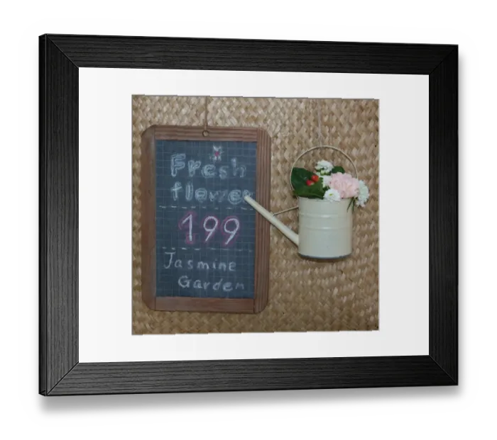 Framed Print : Flowers in watering can Framed Print : Flowers in watering can