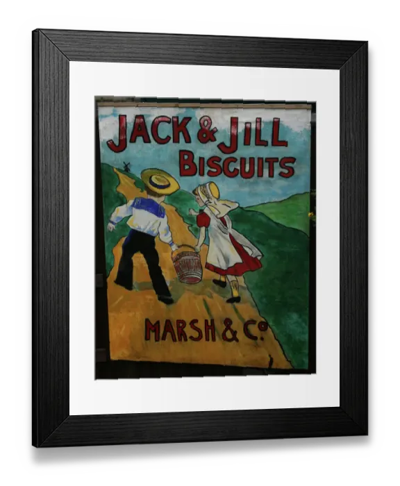 Framed Print : Jack and Jill Biscuits vintage advertising poster
