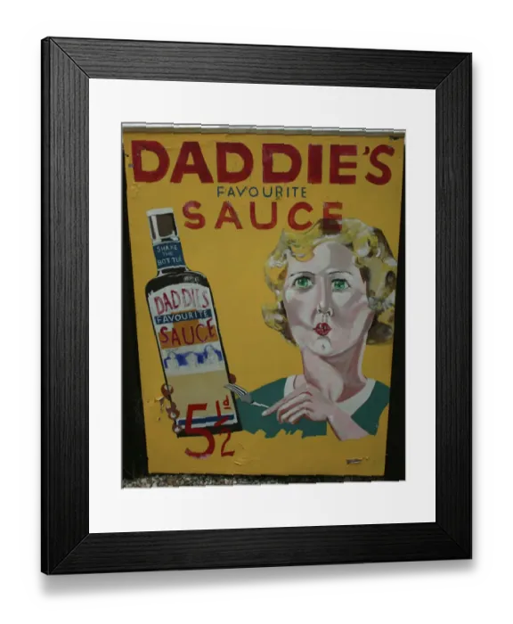 Framed Print : Daddies sauce vintage advertising poster