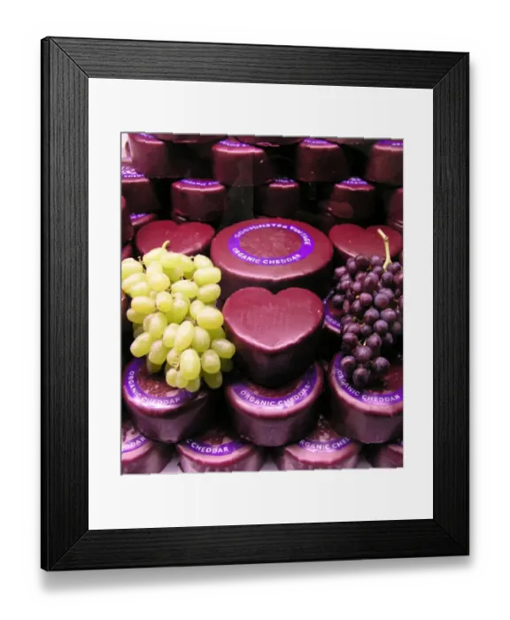 Framed Print : Cheddar cheese and grapes Framed Print : Cheddar cheese and grapes