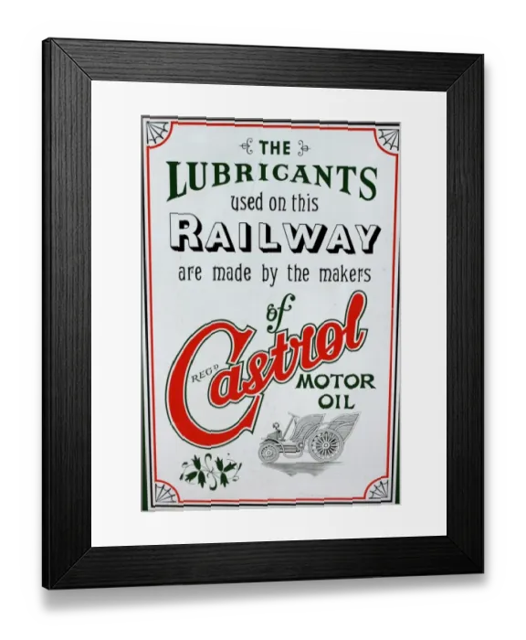 Framed Print : Castrol motor oil vintage advertising poster