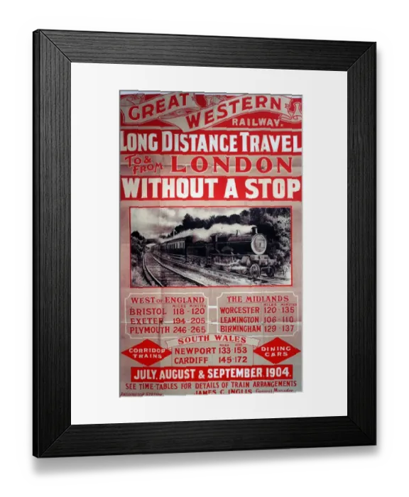 Framed Print : Great Western Railway vintage advertising poster