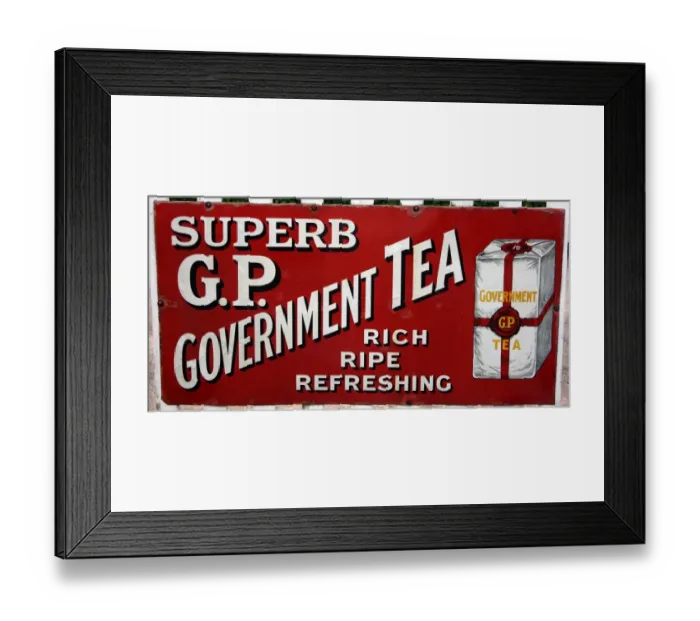 Framed Print : G P Government Tea vintage advertising poster