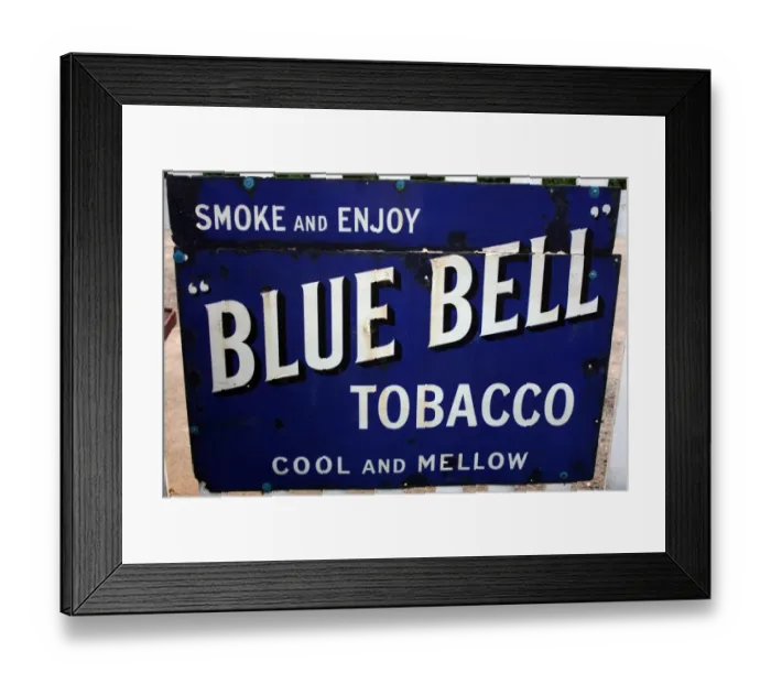 Framed Print : Blue Bell Tobacco vintage advertising poster