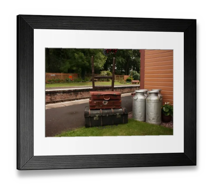 Framed Print : Lugguage at Crowcombe Heathfield station, Somerset, UK Framed Print : Lugguage at Crowcombe Heathfield station, Somerset, UK