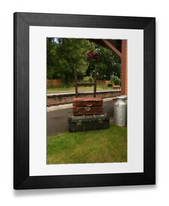 Framed Print : Lugguage at Crowcombe Heathfield station, Somerset, UK Framed Print : Lugguage at Crowcombe Heathfield station, Somerset, UK