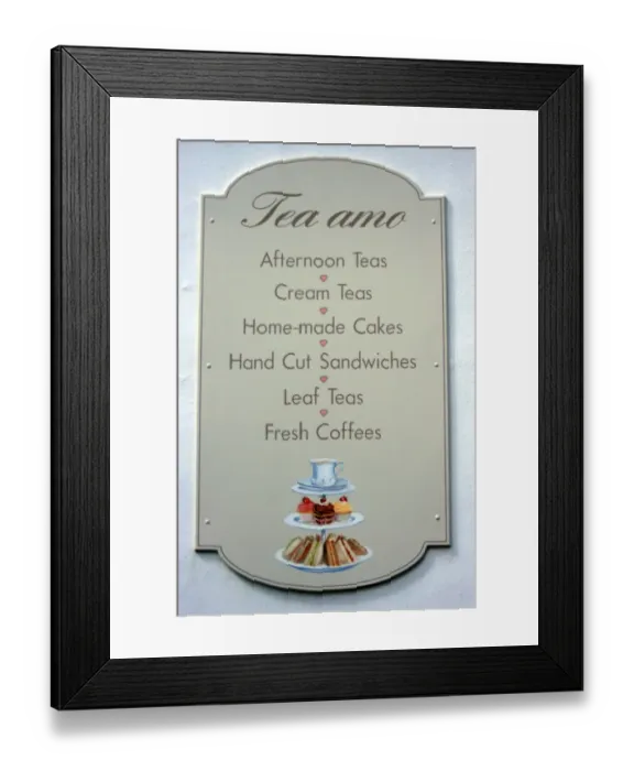 Framed Print : Afternoon tea sign