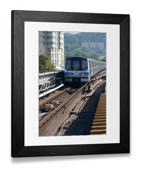 Framed Print : Taipei MRT train arriving at Shilin, Taipei, Taiwan