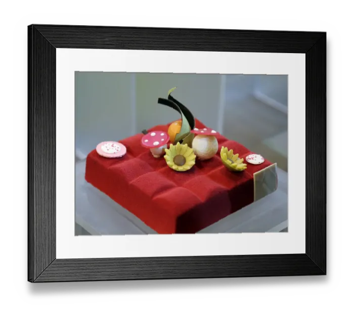 Framed Print : Chocolate cake at the Taipei Bakery Show 2014