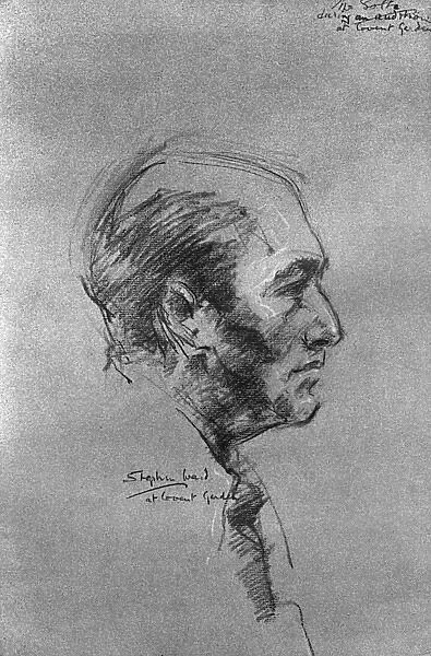 Georg Solti, as sketched by Stephen Ward, 1961