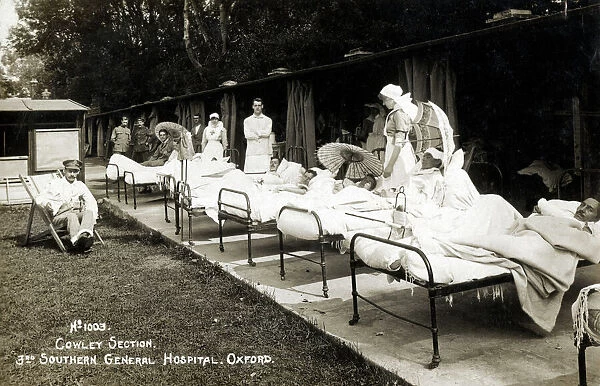 Injured soldiers, WW1, 3rd Southern General Hospital, Oxford