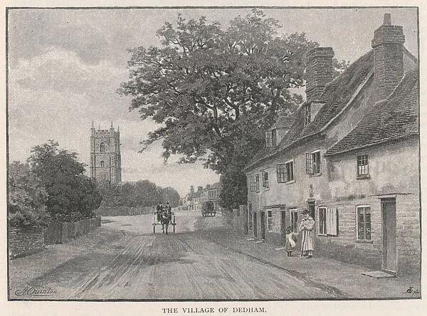 The village street, Dedham, Essex. Date: circa 1860