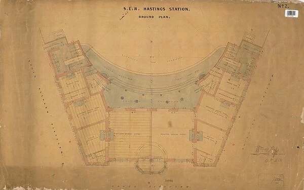 S. E. R Hastings Station - Ground Plan [1850]
