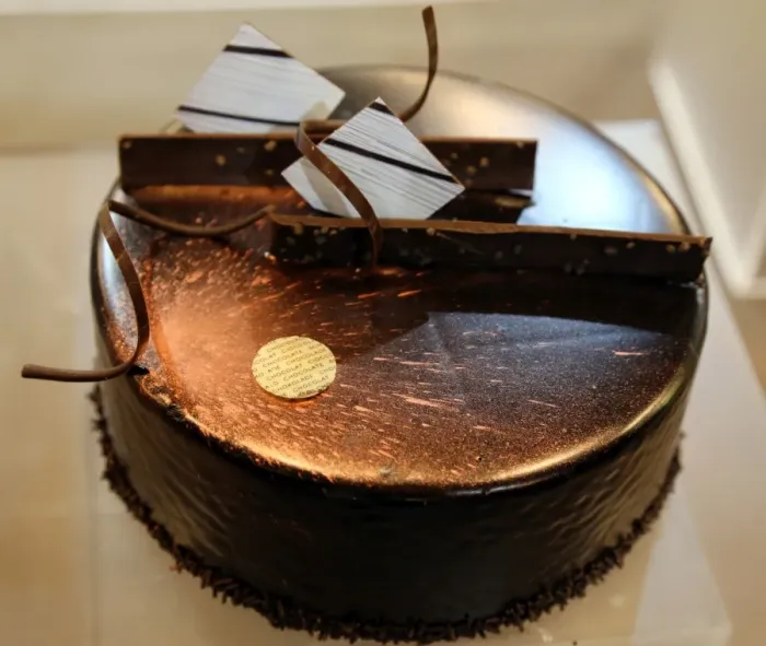 Framed Print : Chocolate cake at the Taipei Bakery Show 2014