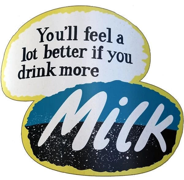 Drink milk poster. Vintage advertising poster suggesting to drink more milk