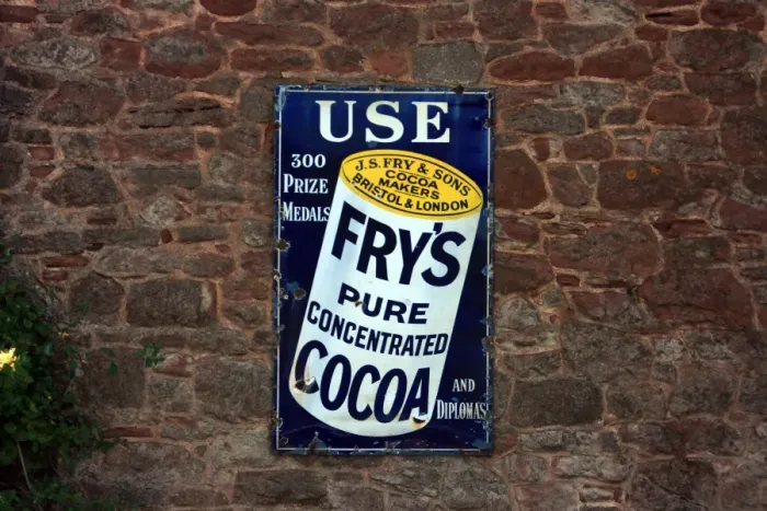 Framed Print : Frys cocoa vintage advertising poster