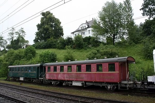 Gastezug Feldschlosschen vintage railway carriage, Rheinfelden station, Switzerland