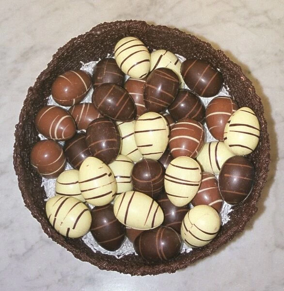 Mini Easter eggs in chocolate nest