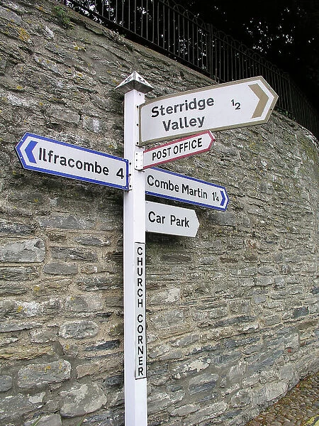 Signpost, Berrynarbor, North Devon, UK