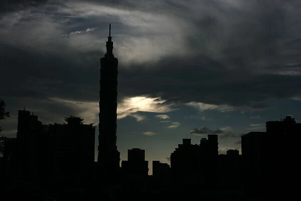 Silhouette of Taipei city and 101, Taiwan