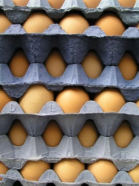 Stack of eggs. For commercial use please contact Photoslot at