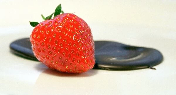Strawberries with dark Valrhona chocolate