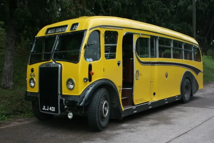 Framed Print : Vintage bus at Bishops Lydeard station, Somerset, UK Framed Print : Vintage bus at Bishops Lydeard station, Somerset, UK