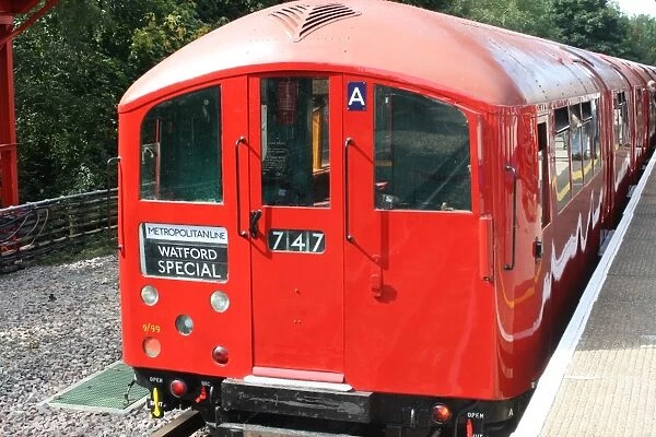 Vintage London Underground train at Amersham station