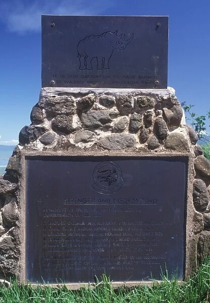 Africa Tanzania Remembrance plaque, Ngorongoro Tanzania