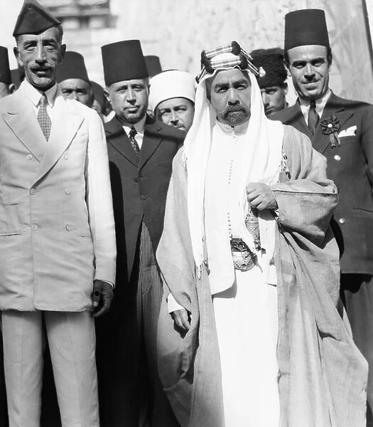 KING FAISAL I (1883-1933). King of Iraq. Photographed on a trip to Jerusalem, 1933
