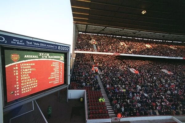 The Jumbo Tron in the North West corner and the North Bank Stand