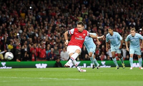 Olivier Giroud (Arsenal) misses a penalty. Arsenal 6: 1 Coventry City. Capital One League Cup