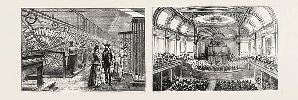 Aberdeen: Warping Machines In The Grandholm Tweed Mills (left); Interior Of The Music Hall (right)