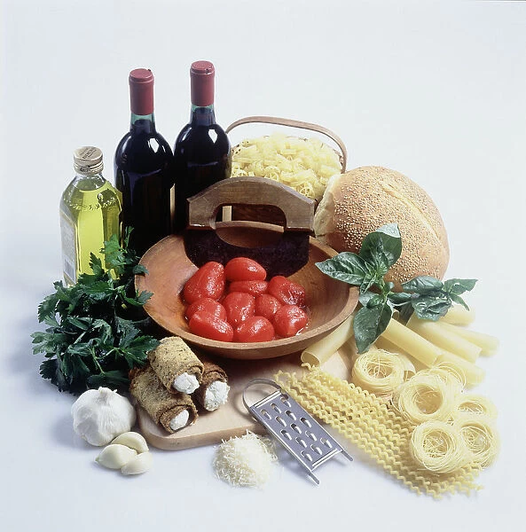 Assortment of Italian foods
