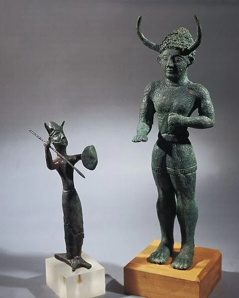 Cyprus, Bronze statue of horned gods from shrine of Enkomi