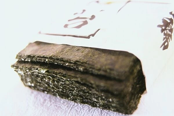Dried seaweed sheets (nori), close-up