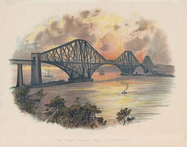 Forth Railway Bridge from South-East, c1890, Scotland. This bridge, built for the