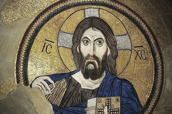 Greece, Attica, Athens, Chaidari, Daphni Monastery, mosaic with Christ Pantocrator (11th century ad)